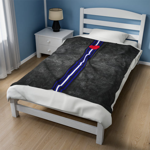 Grunge Leather Pride Flag Stripe Velveteen Plush Blanket